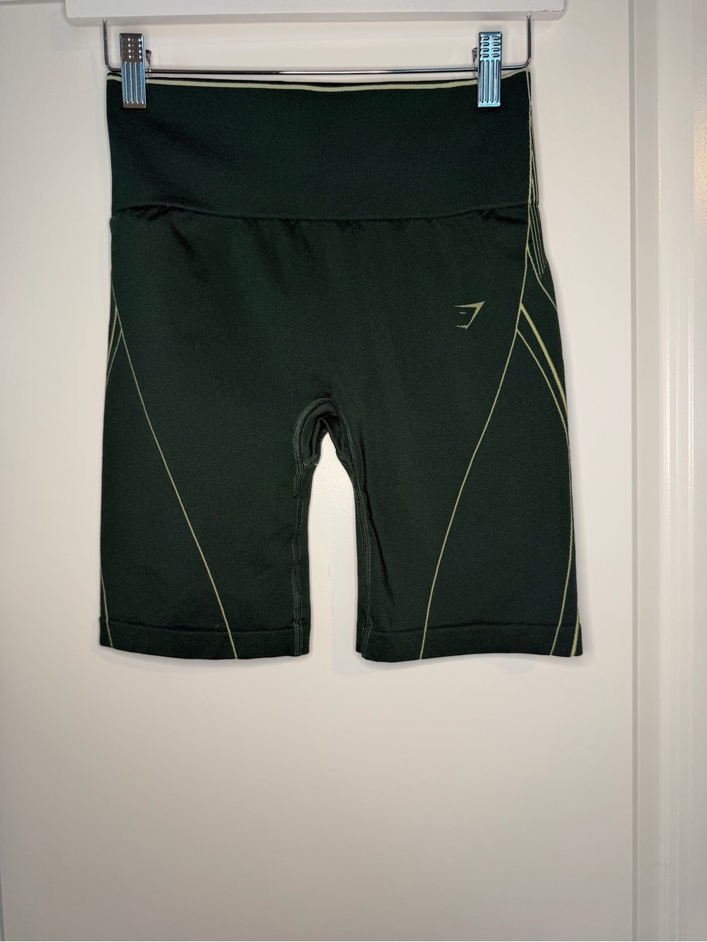 Gymshark Women’s Black High-Waist Bike Shorts with Contrast Stitching